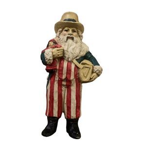 ❌SOLD❌Midwest Trading Co Patriotic Uncle Sam Santa Claus ~ 1991 Carved Resin